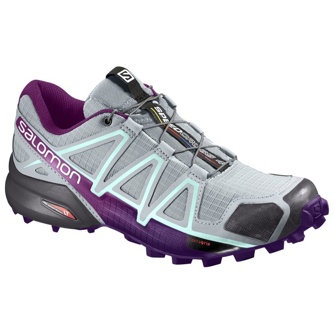 Salomon Singapore Womens Trail Running Shoes - SPEEDCROSS 4 W Silver Purple | 53091-YSOU